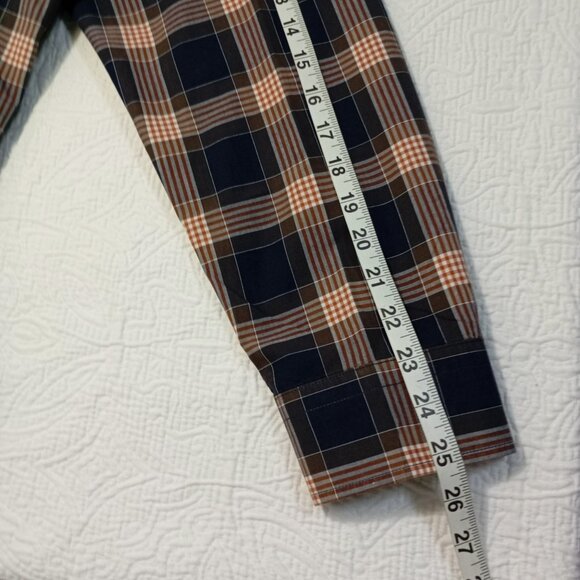Banana Republic Dress Shirt Mens Untucked Slim Fit Plaid Size XL 100% Cotton - Picture 8 of 11